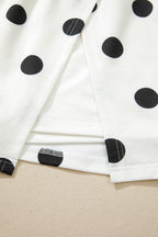 White Plus Size Polka Dot Printed Tank Split Skort 2pcs Outfit