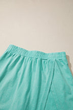 Mineral Wash V Neck Tee Matching Skort Set