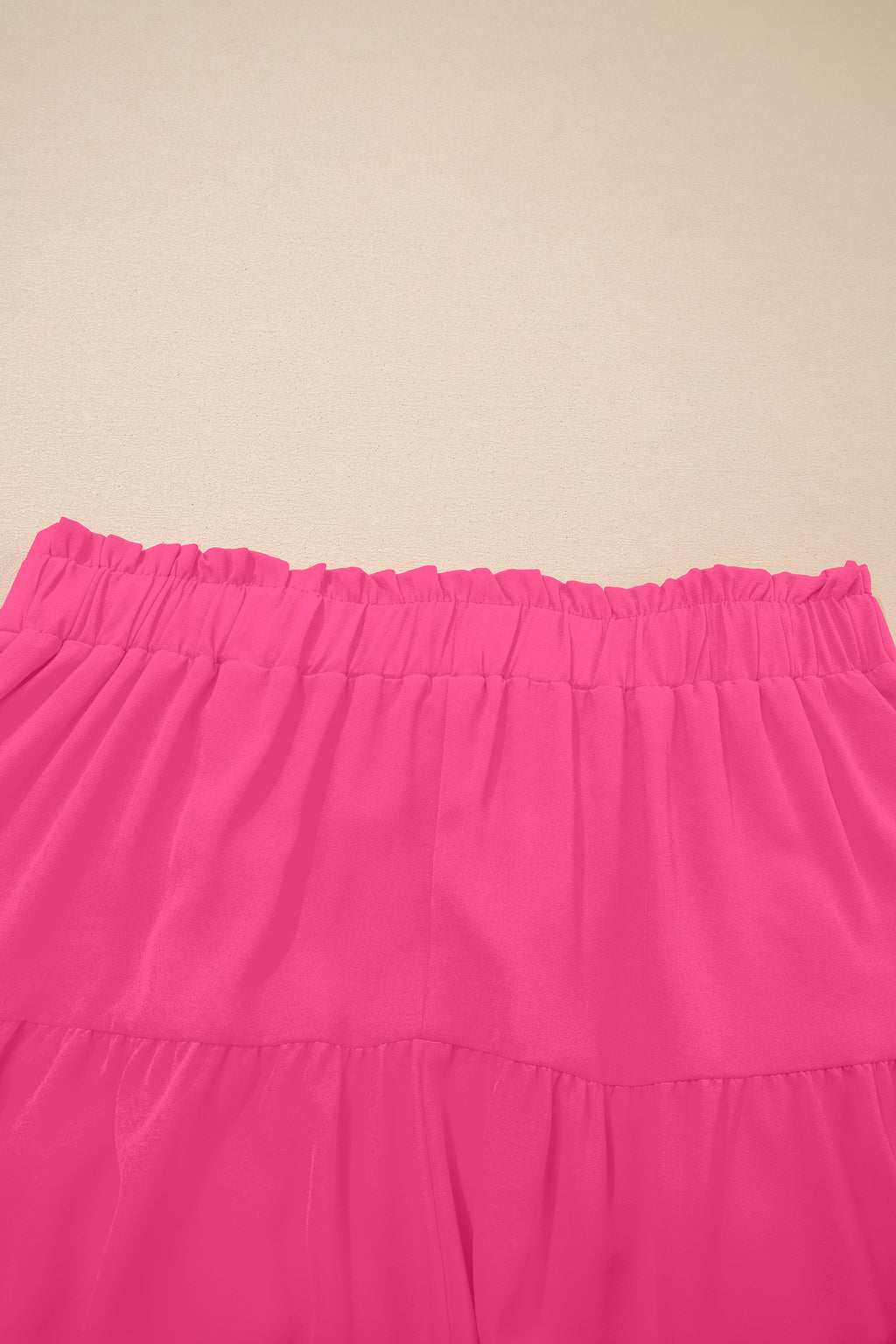 Plus Size Frilled Elastic Waist Lace Trim Boho Ruffled Shorts