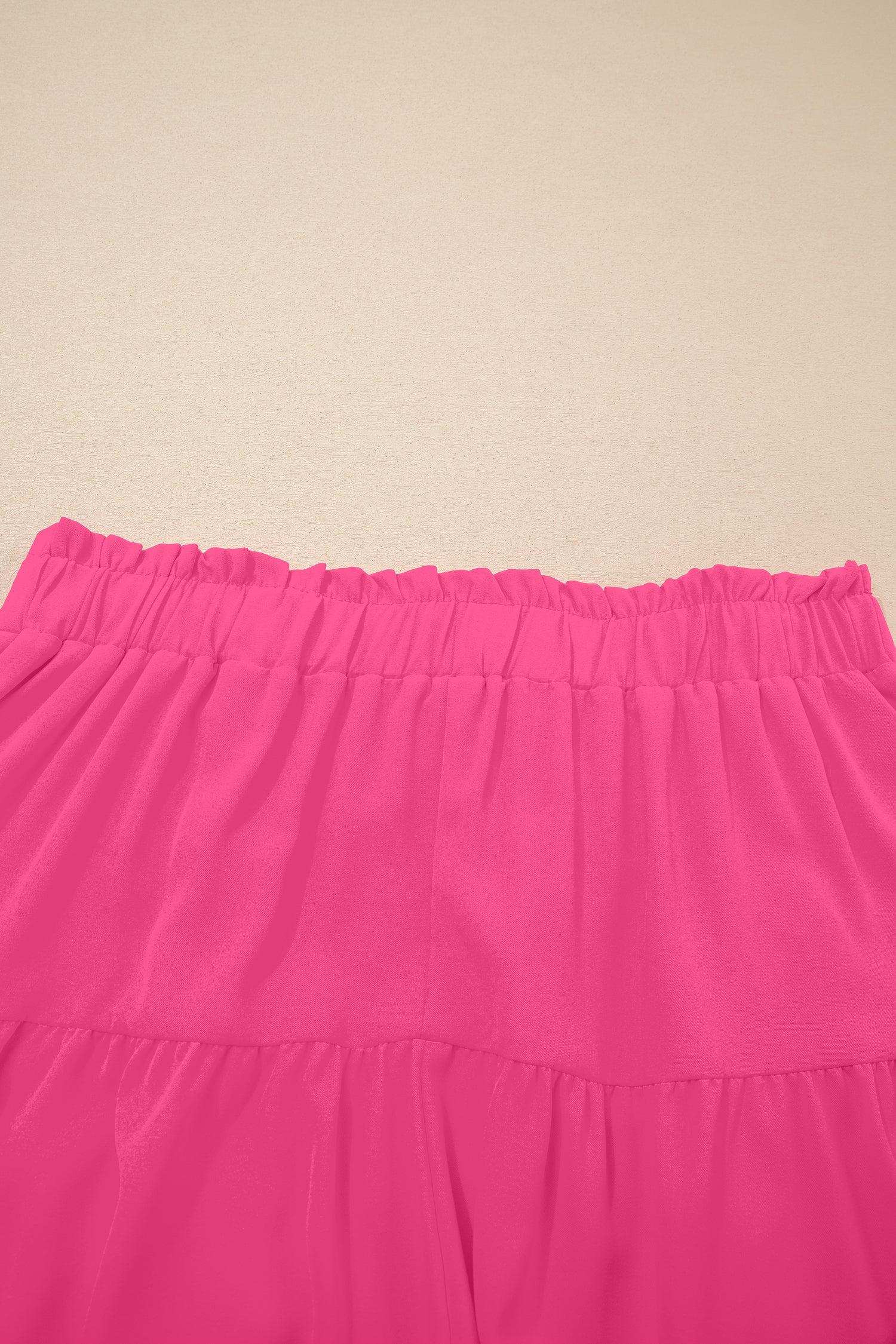 Plus Size Frilled Elastic Waist Lace Trim Boho Ruffled Shorts