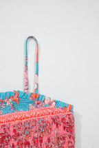 Sky Blue Bohemian Ethnic Print Spaghetti Straps Vacation Maxi Dress