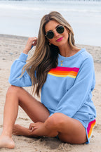 Accent Pullover and Shorts Two Piece Casual Set