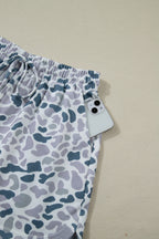 Multicolour Abstract Patterned Polo Collar T Shirt and Shorts Set