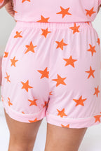 Pink Stars Short Sleeve Shirt and Shorts Bamboo Pyjama Set