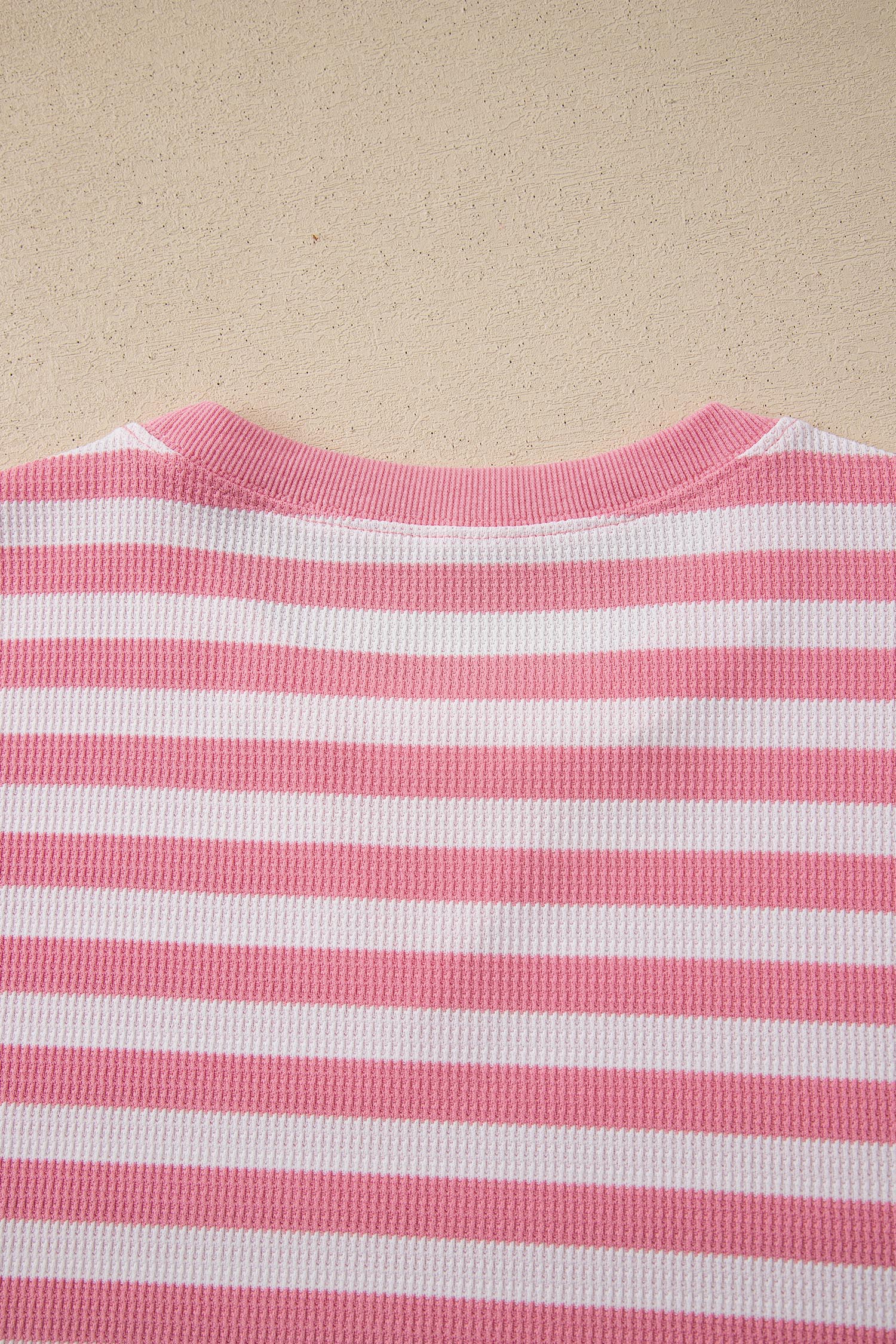 Striped Puff Short Sleeve T Shirt Matching Shorts Set