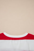 Racing Red Striped Color Block Oversize Tunic Tee