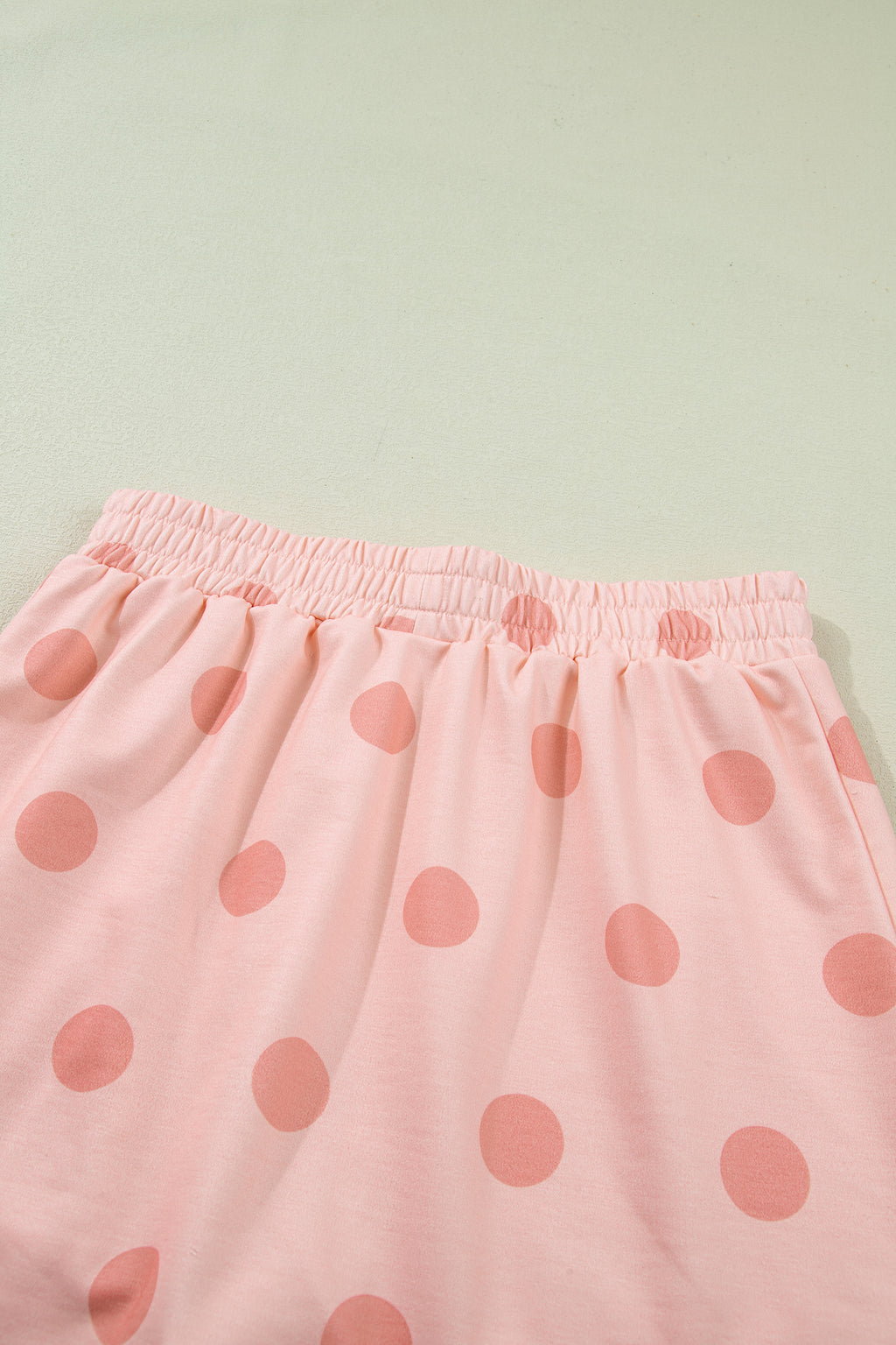 Ribbed Trim Polka Dot Print Tank Split Mini Skort 2pcs Set