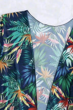3pcs Tropical Contrast Trim Halter Bikini Set with Cover up