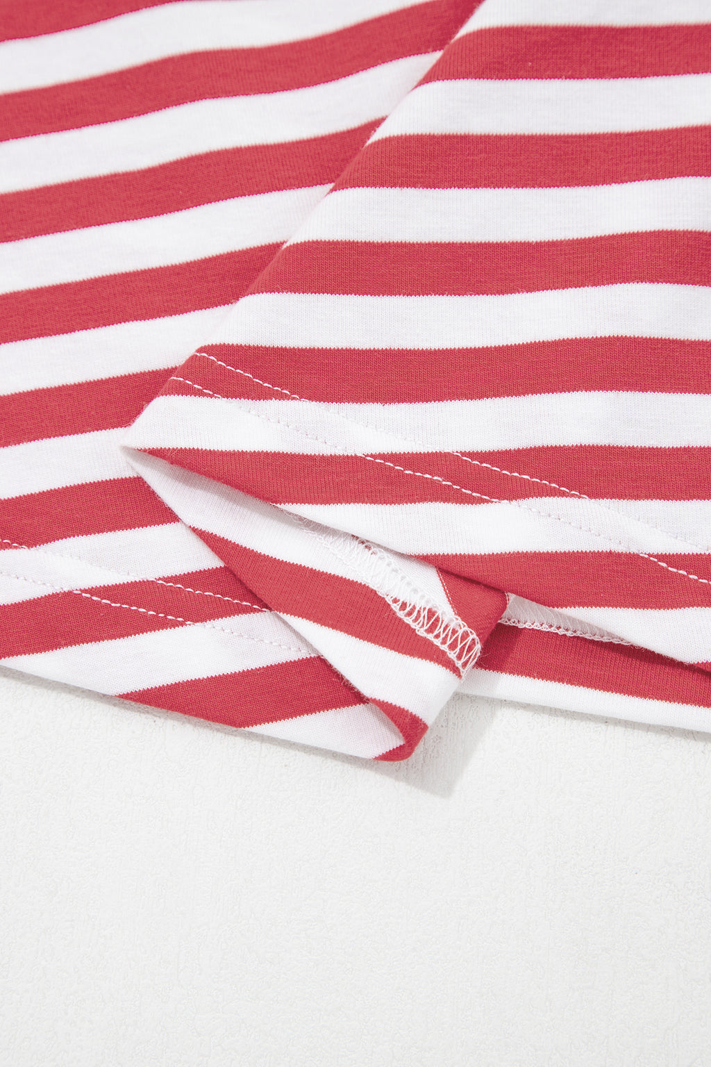 Striped Nautical Tie Contrast Trim Round Neck T Shirt Mini Dress