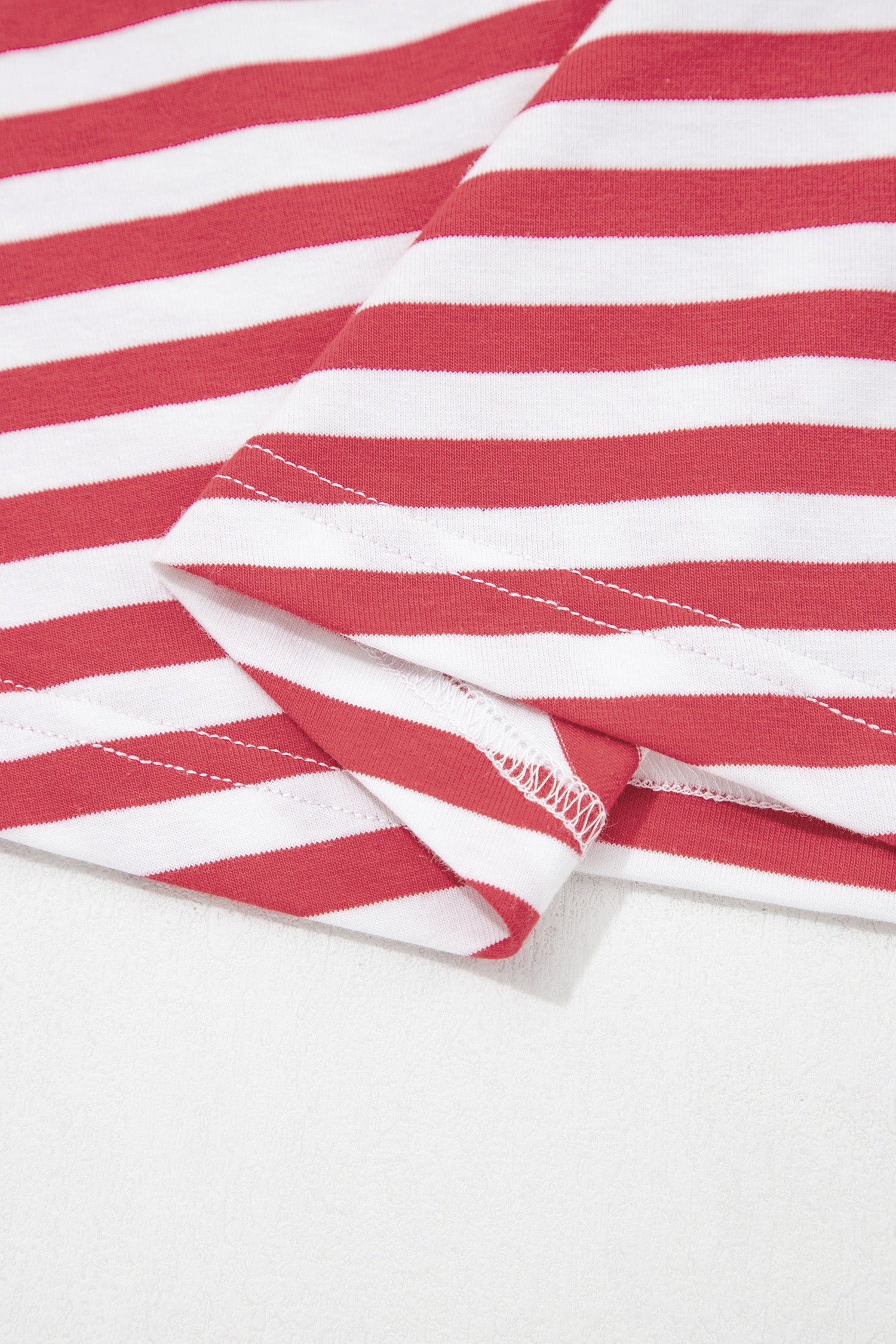 Striped Nautical Tie Contrast Trim Round Neck T Shirt Mini Dress