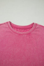 Rose Red Mineral Washed Oversized Tee