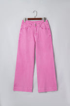 2-Button High Waist Flared Bottom Jeans