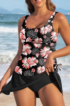 Scoop Neck Adjustable Tankini and Matching Skort Bathing Suit