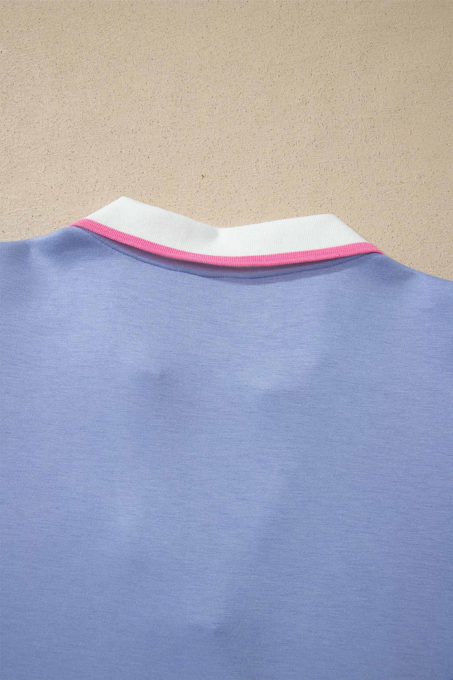 Preppy Striped Trim V Neck Polo Tee Drawstring Skirt Set