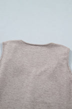 Grey Morn Metal Star Detail V Neck Sweater Knit Tank Top
