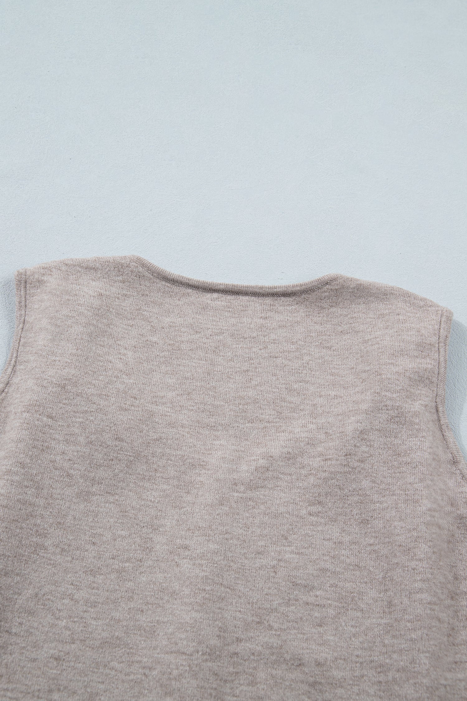 Grey Morn Metal Star Detail V Neck Sweater Knit Tank Top