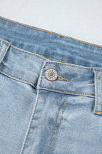 Beau Blue Mid Rise Ankle-Length Distressed Skinny Jeans
