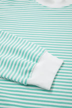 Striped Oversize Mock Neck Sweatshirt and Shorts Set