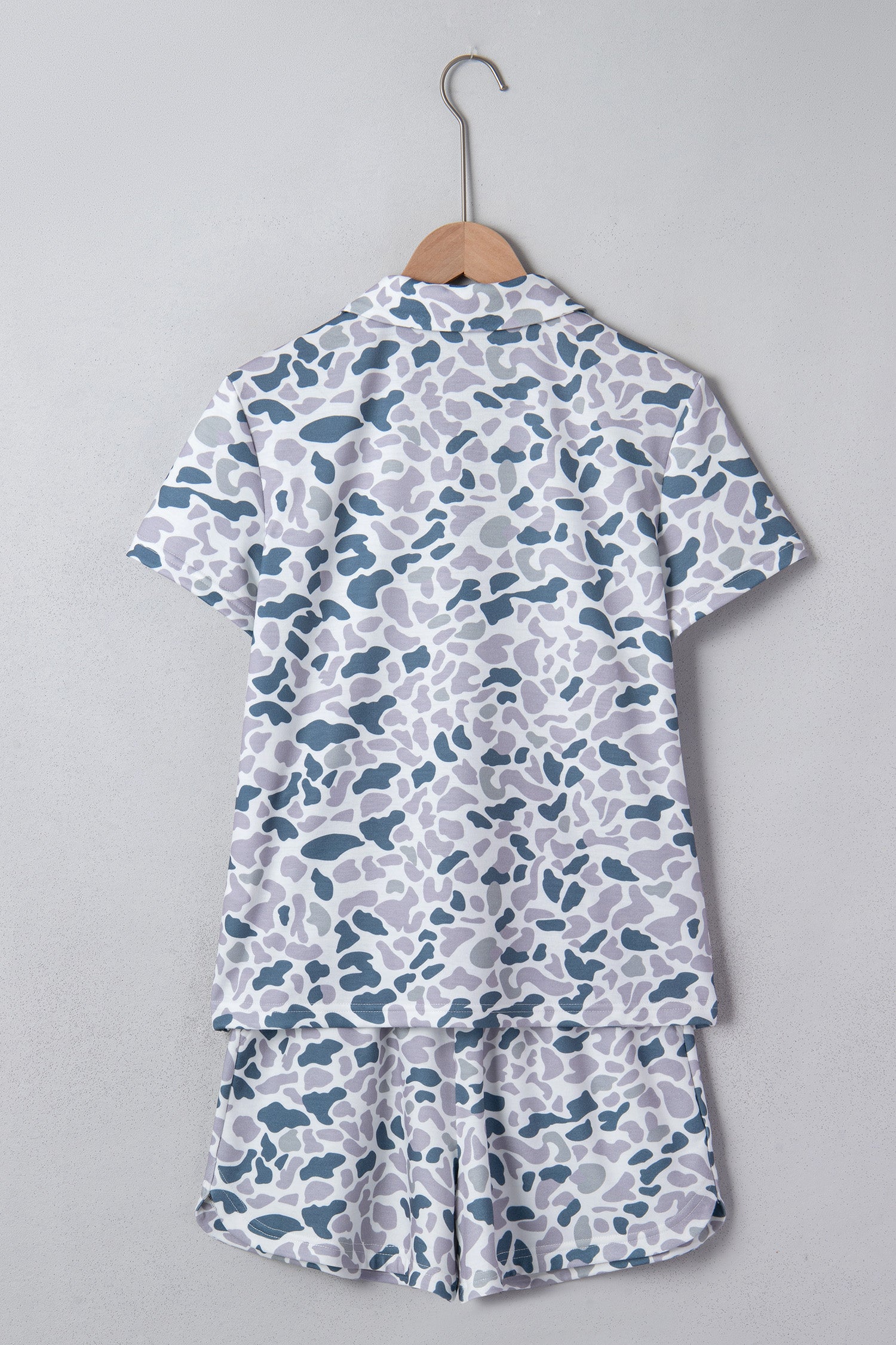 Multicolour Abstract Patterned Polo Collar T Shirt and Shorts Set