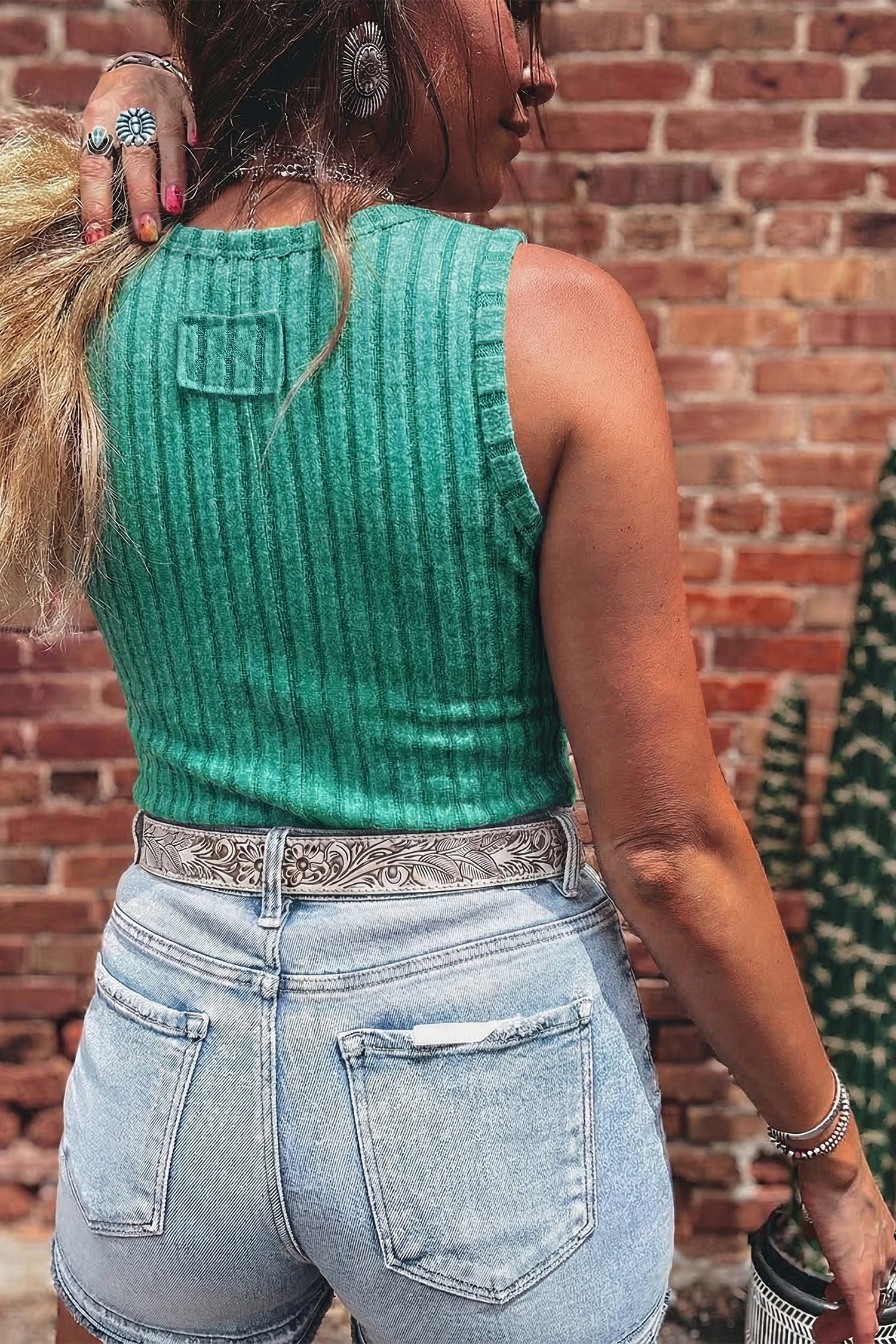 Slim Ribbed Mineral Wash Tank Top