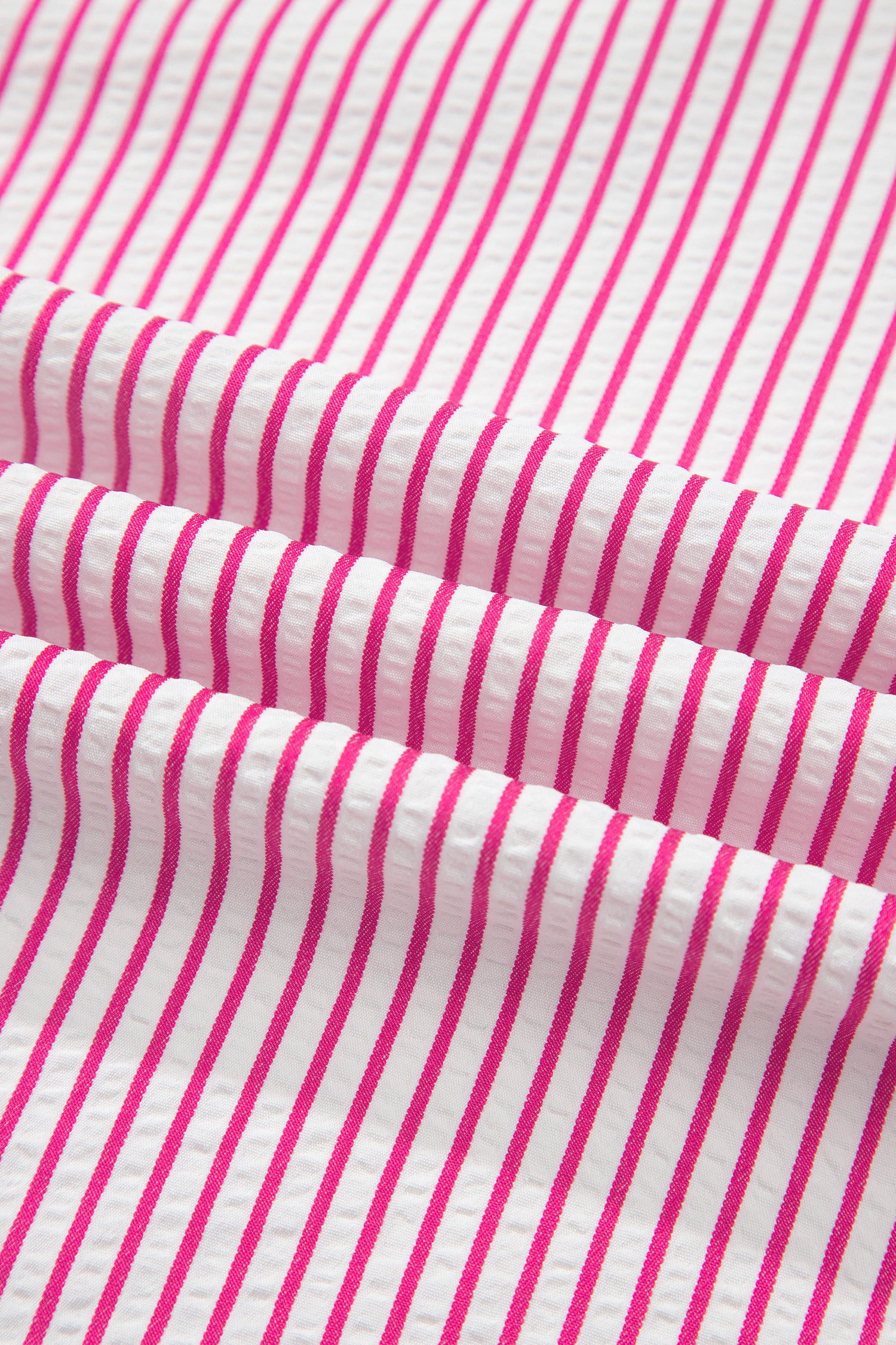 Striped Frilled Detail Half Buttons Short Sleeve Long Dress