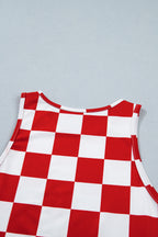 Checkerboard Printed Slim Tank Top