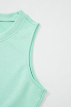 Moonlight Jade Drawstring Elastic Waistband Solid Color Two Piece Casual Set