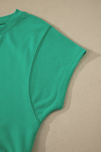 Solid Color Loose Tee Drawstring Shorts 2pcs Outfit