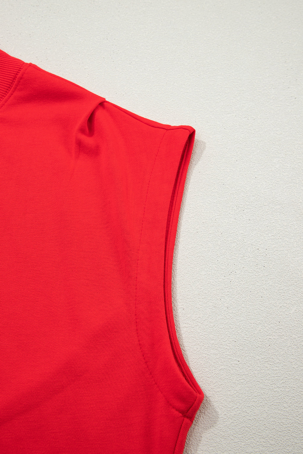 Solid Color High Neck Cap Sleeve Loose Top