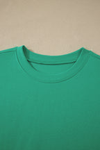 Solid Color Loose Tee Drawstring Shorts 2pcs Outfit