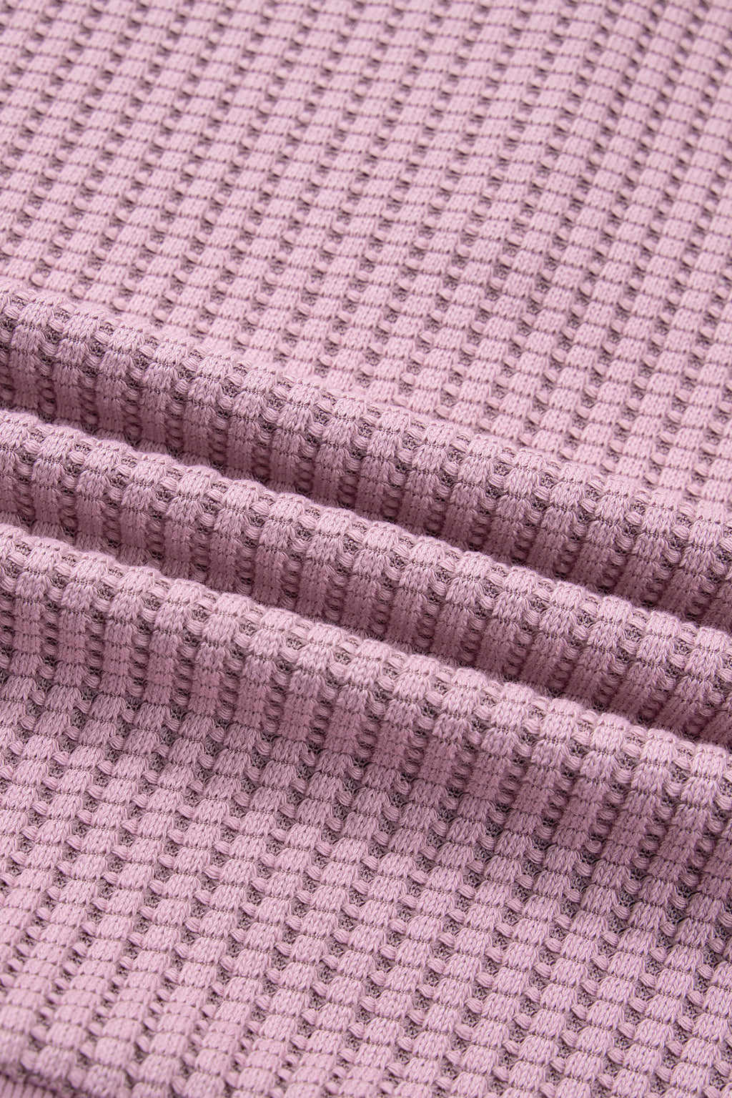Light Pink Solid Color Textured Snap Button Collared Baggy Top