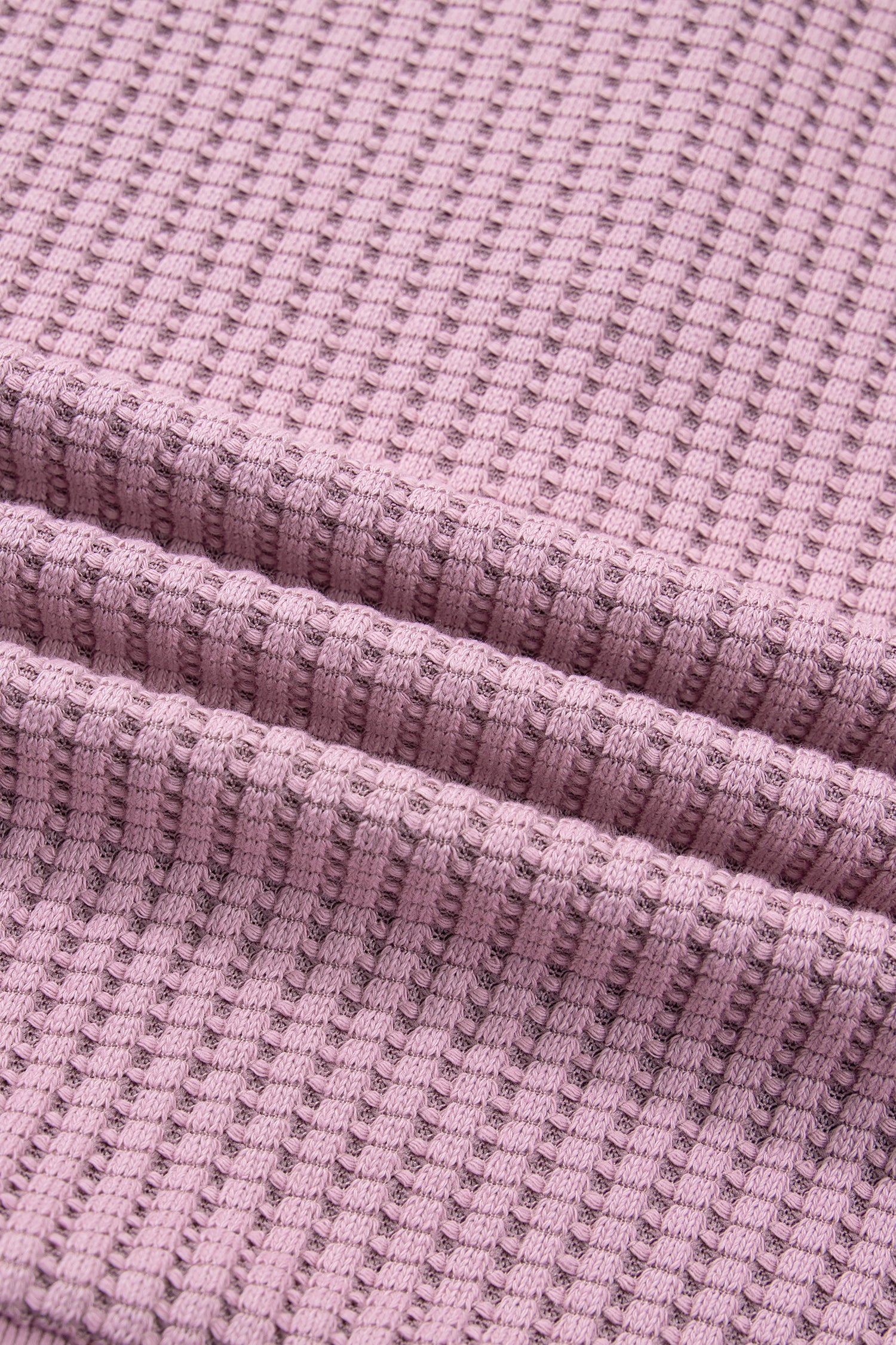 Light Pink Solid Color Textured Snap Button Collared Baggy Top
