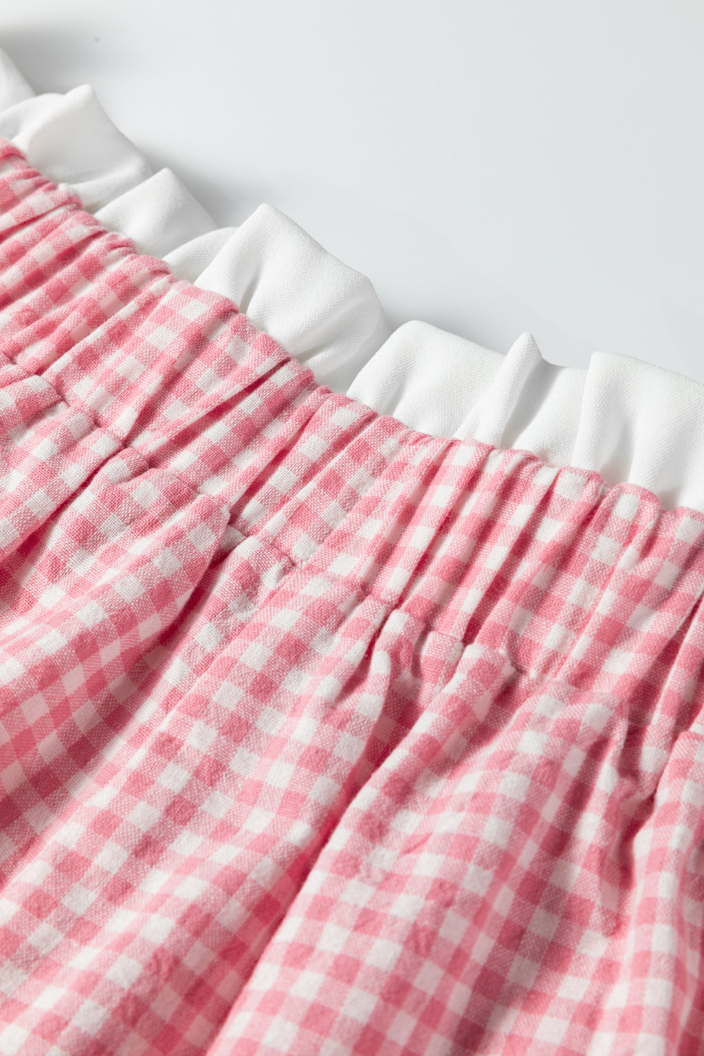 Contrast Trim Plaid Print Plus Size Shorts