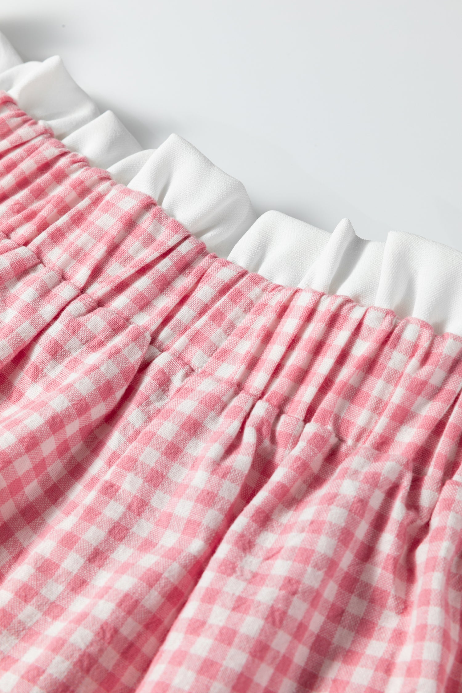 Contrast Trim Plaid Print Plus Size Shorts