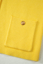Solid Color Sleeveless Knit Button Pocketed Sweater