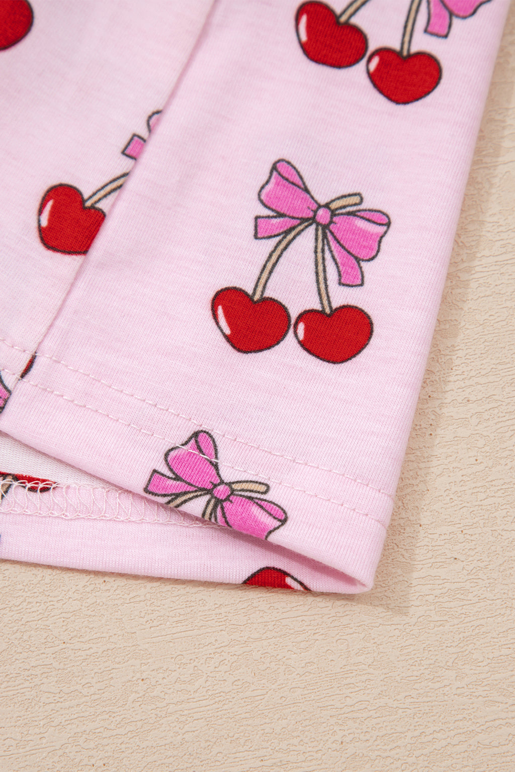 Pink Cherry/Bow Print Short Pyjama Set
