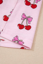 Pink Cherry/Bow Print Short Pyjama Set