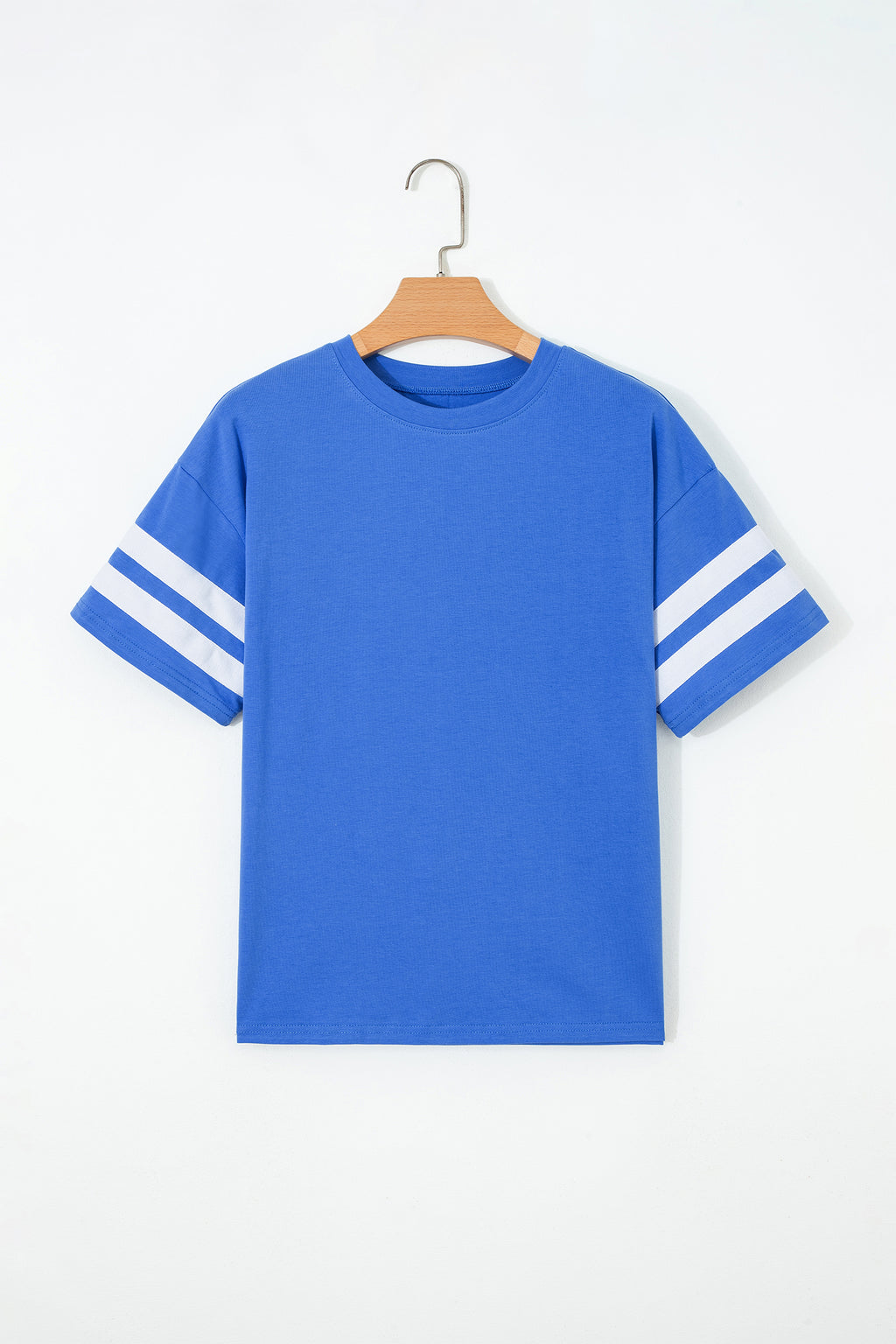 Varsity Striped Short Sleeve Crew Neck T Shirt