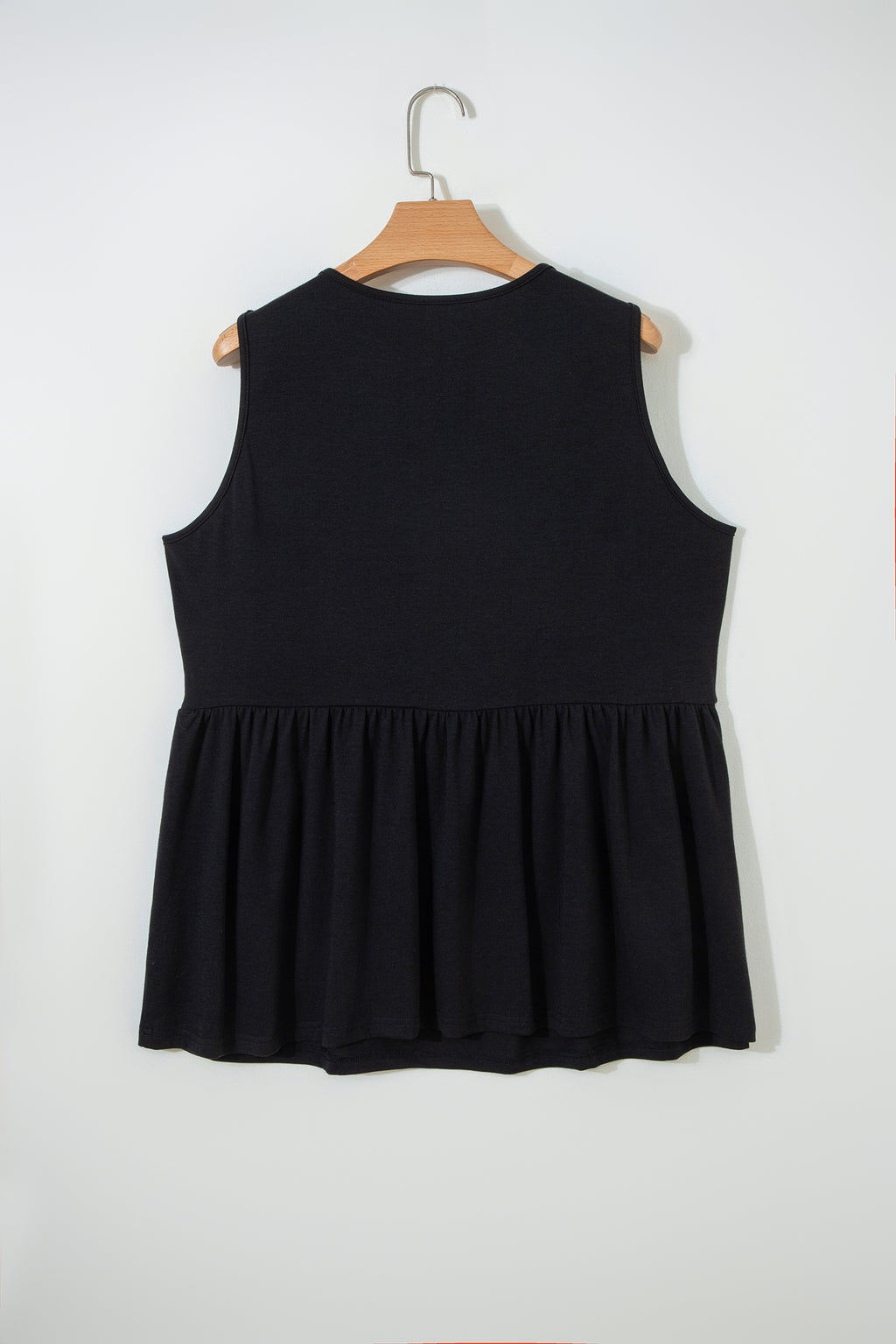 Plus Size Solid Color Bow Tie Peplum Tank Top