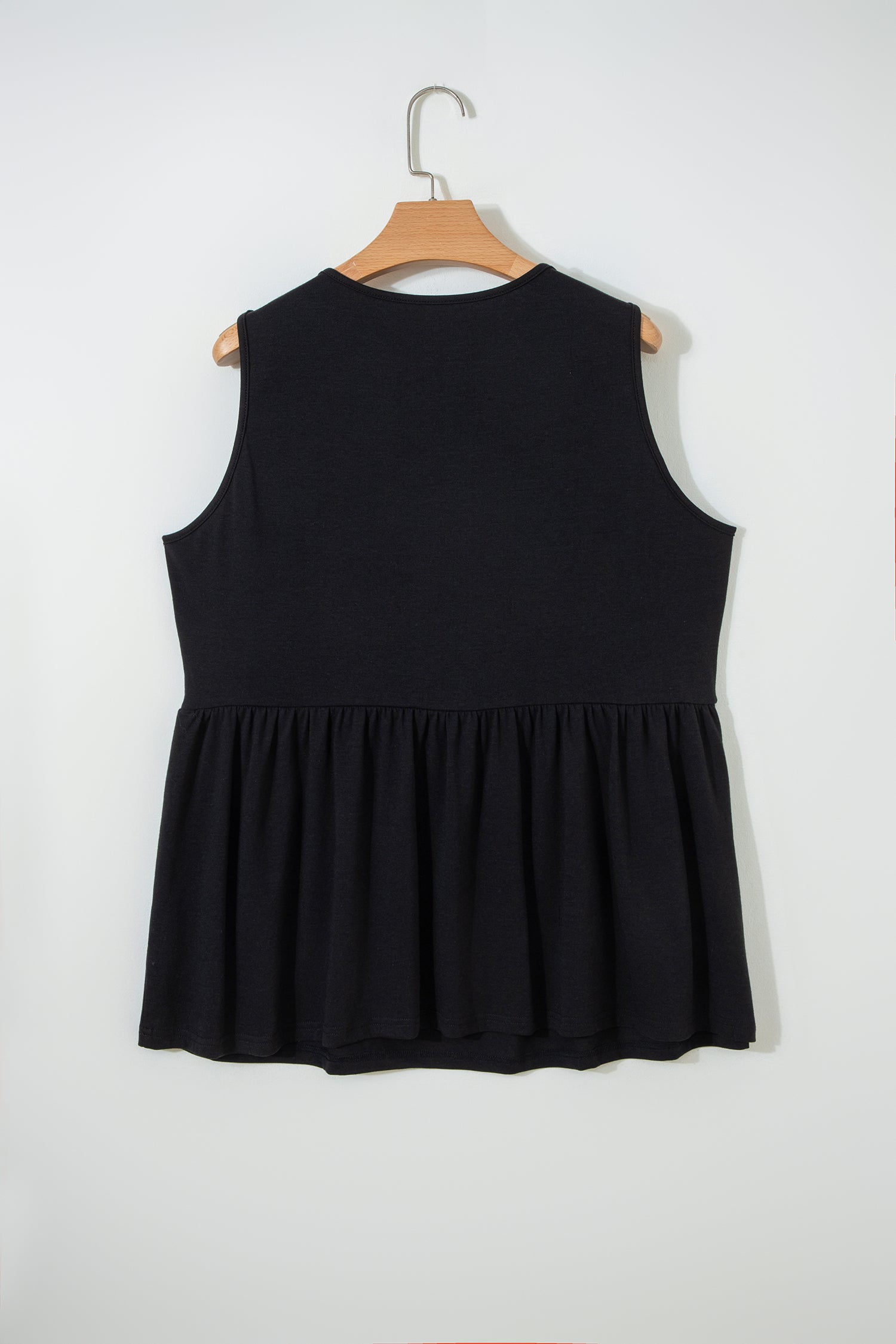 Plus Size Solid Color Bow Tie Peplum Tank Top
