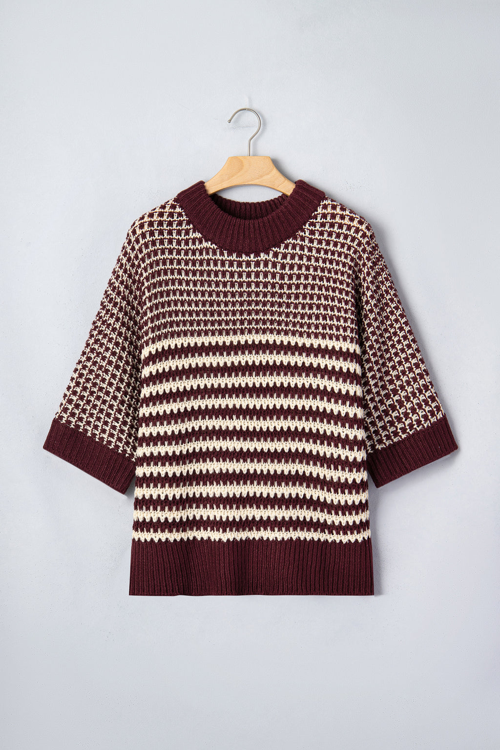 3/4 Draped Sleeve Slouchy Sweater