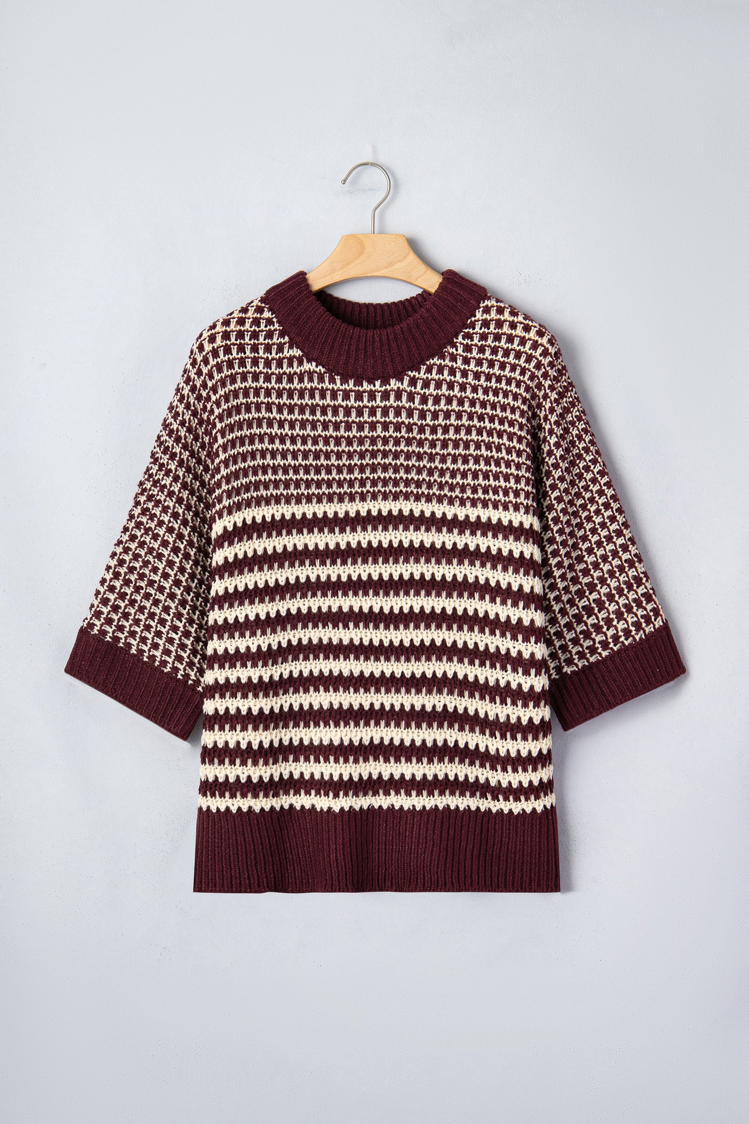 3/4 Draped Sleeve Slouchy Sweater