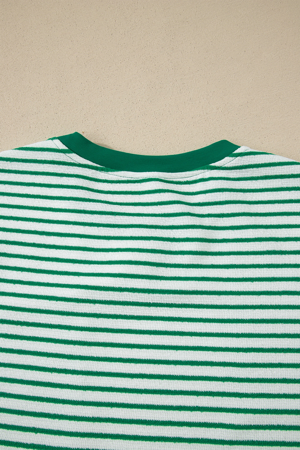 Striped Crew Neck Tee Drawstring Waist Cropped Pants Set