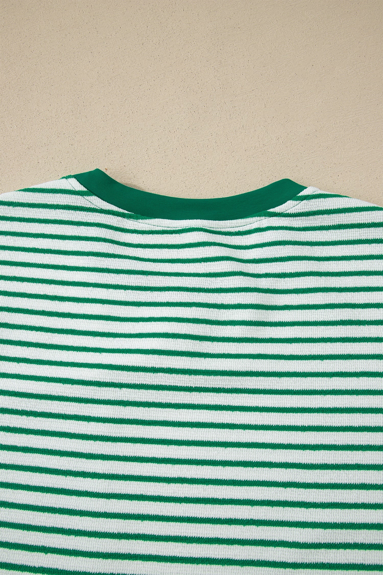 Striped Crew Neck Tee Drawstring Waist Cropped Pants Set