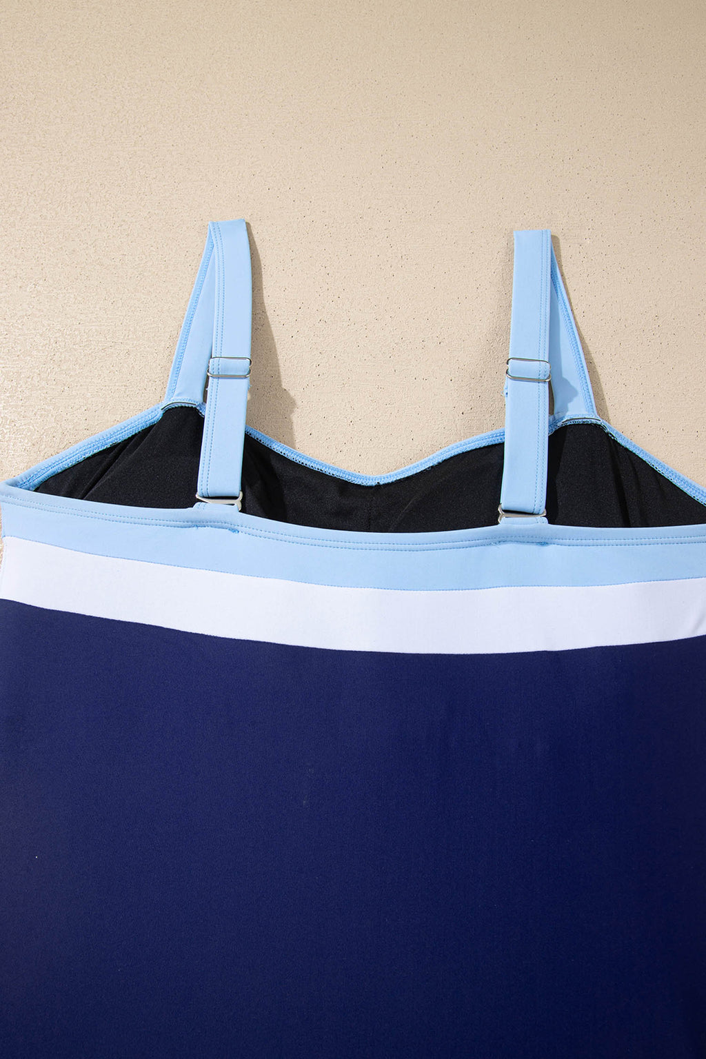 Color Block Detail Adjustable Straps One Piece Swimsuit