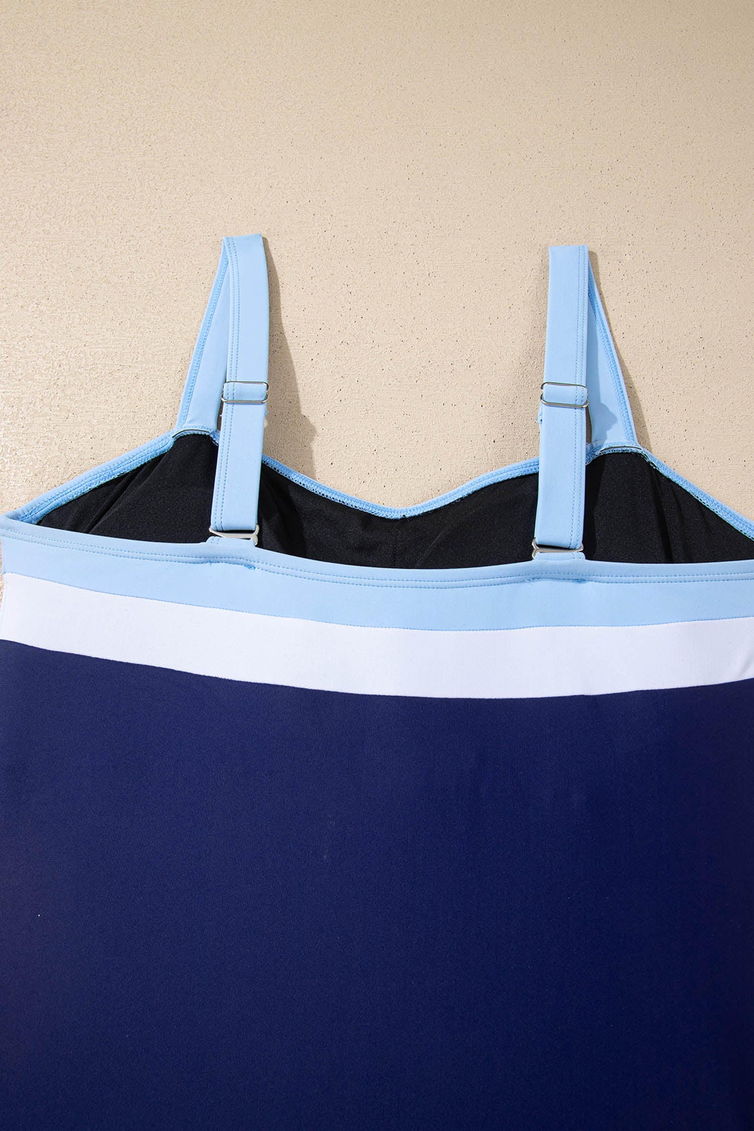 Color Block Detail Adjustable Straps One Piece Swimsuit