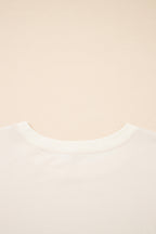 Apricot Camo Print Patchwork Sleeve Raw Hem Plus Size Sweatshirt