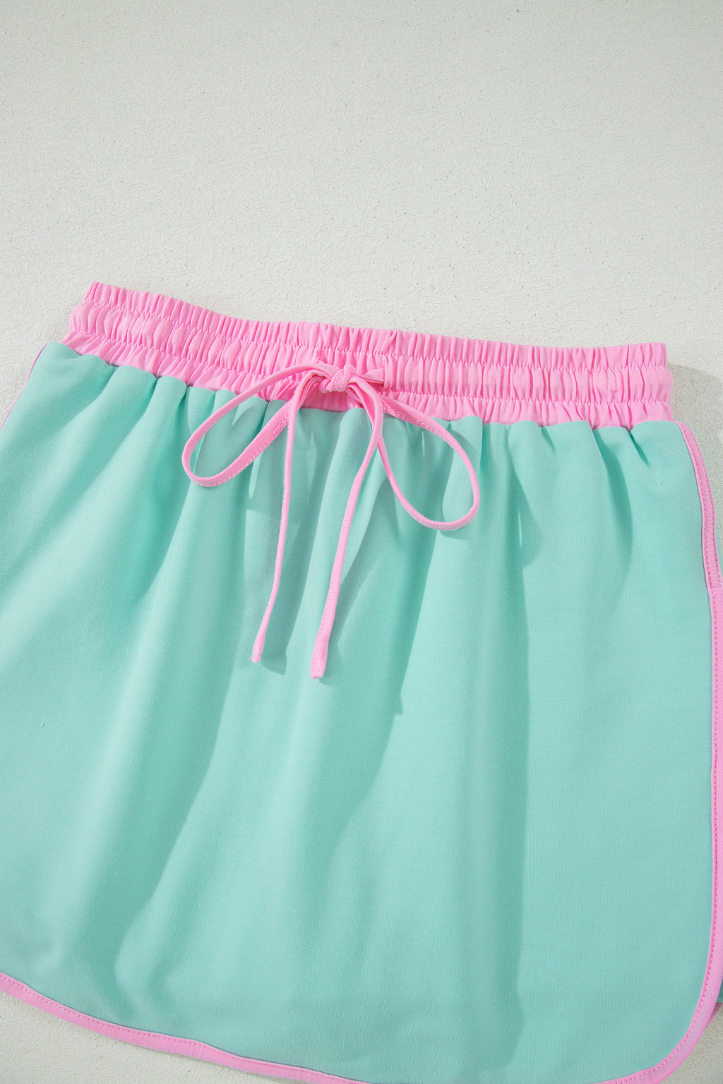Color Block Edge Drop Shoulder T Shirt and Skort 2Pcs Set
