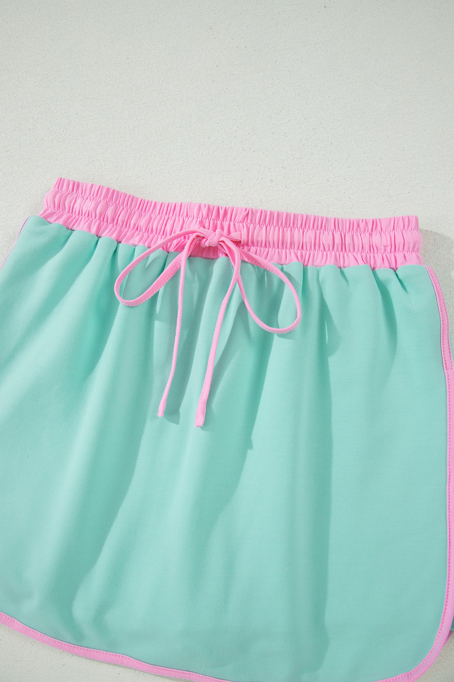 Color Block Edge Drop Shoulder T Shirt and Skort 2Pcs Set