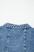 Myosotis Western Belt Button Down Sleeveless Denim Short Dress